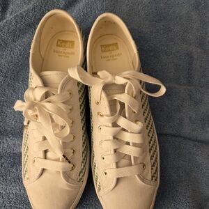 Keds Women's White Sneakers with Green Accents